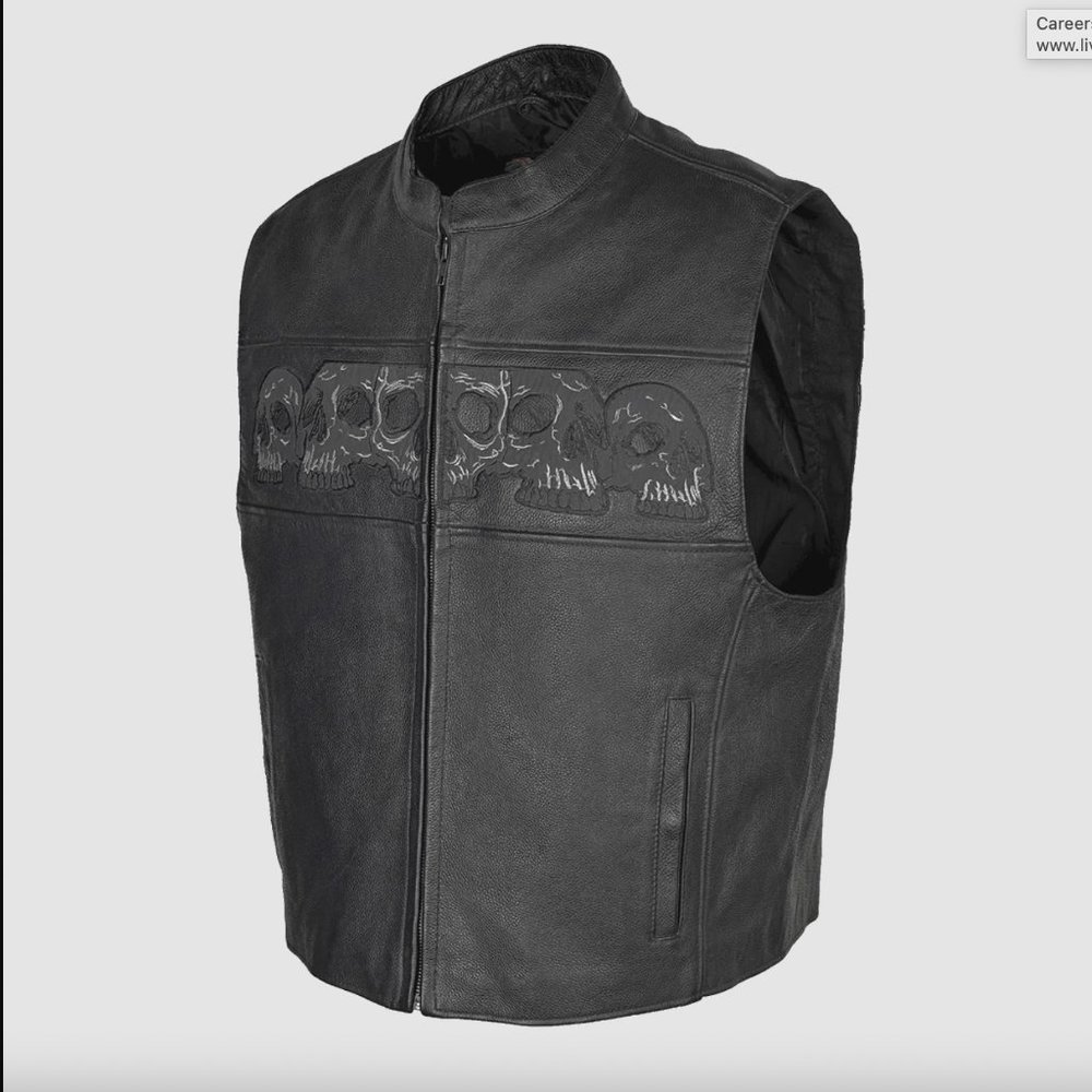 Club Style Vest with Skulls